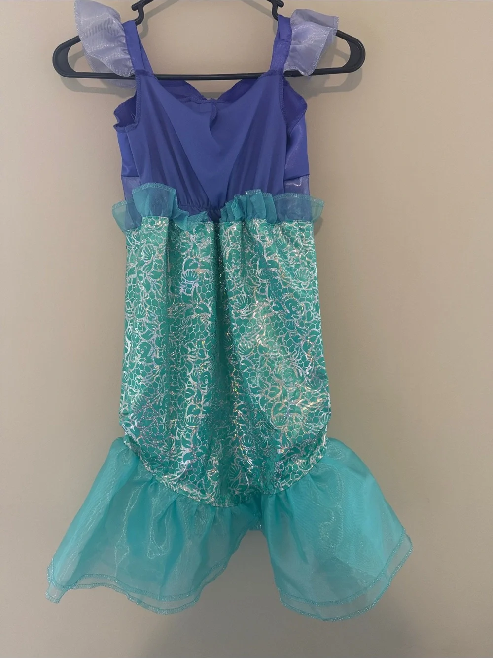 Size 4-6X Disneys Little Mermaid Purple and Teal Mermaid Kids Costume Dress